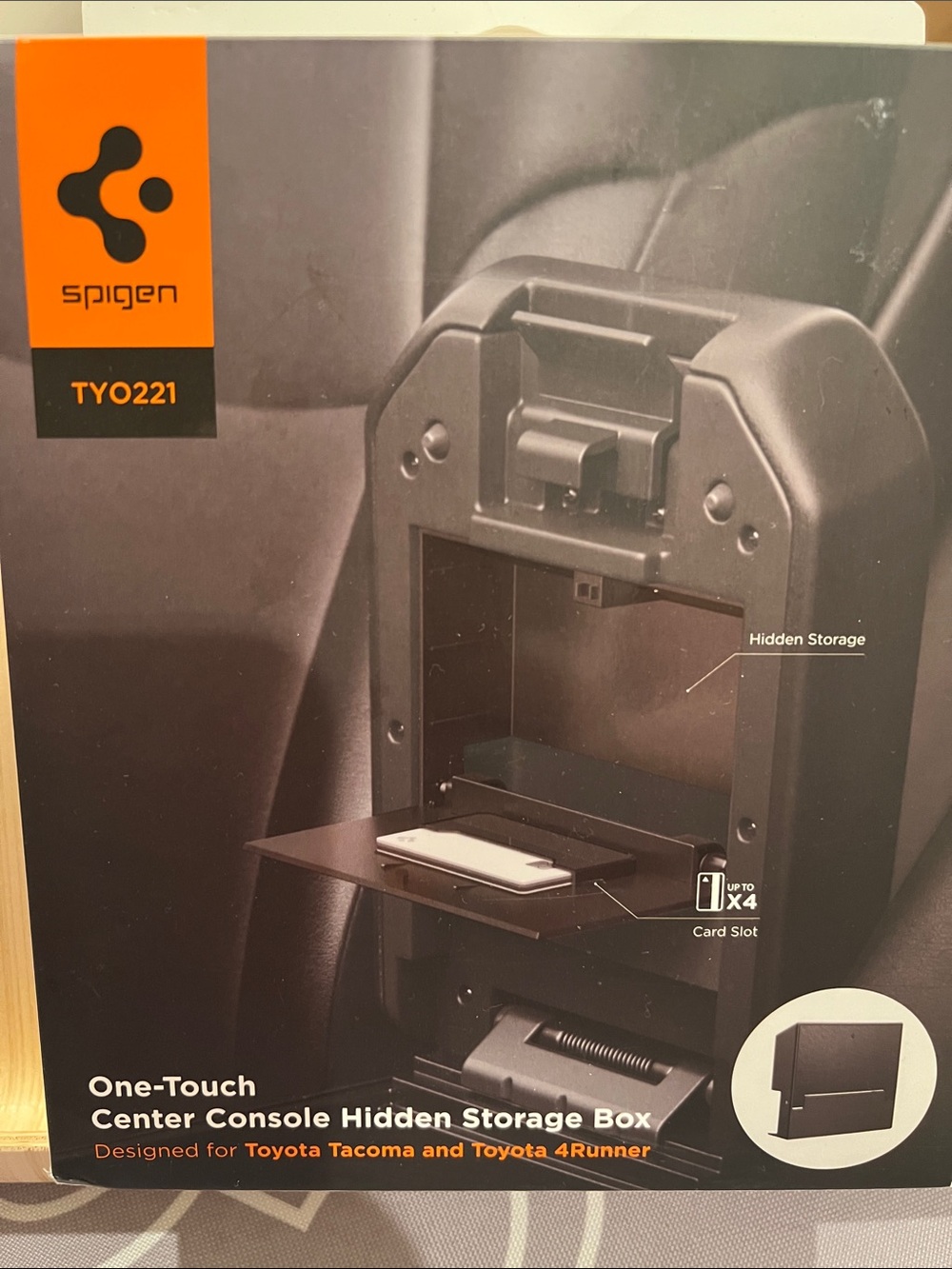 Spigen Center Console Hidden Storage Box - Black fits 2025 Tacoma NIB